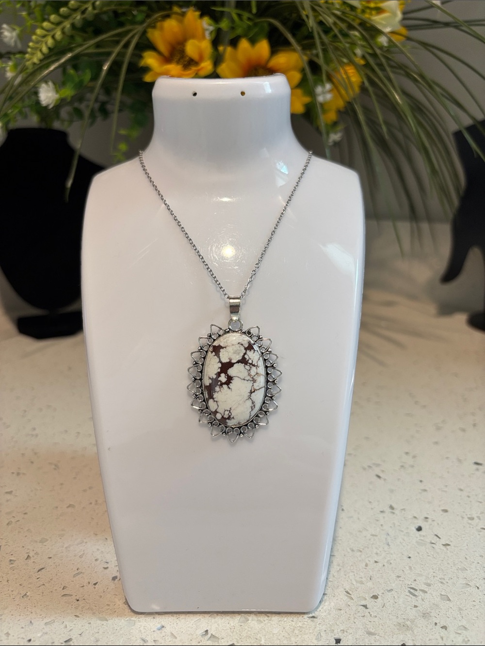Handmade Gemstone Pendant Necklace - Wild Horse Jasper